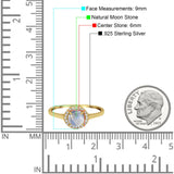 Art Deco Round Natural Stone Wedding Ring