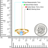 Minimalist Oval Natural Stone Solitaire Ring