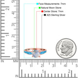 Vintage Style Round Natural Stone Solitaire Ring