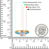 Vintage Style Round Natural Stone Solitaire Ring