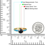 Vintage Style Round Natural Stone Solitaire Ring