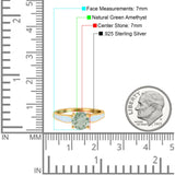 Round Natural Stone Solitaire Ring