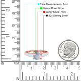 Round Natural Stone Solitaire Ring