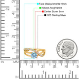 Round Natural Stone Twisted Ring