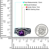 Round Natural Stone Three Piece Ring