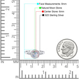 Round Natural Stone Engagement Ring