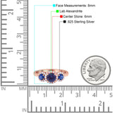 Round Natural Stone Three Stone Ring