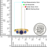 Round Natural Stone Three Stone Ring