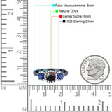 Round Natural Stone Three Stone Ring