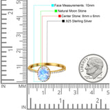 Vintage Style Oval Natural Stone Solitaire Ring