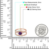 Two Piece Round Natural Stone Bridal Ring