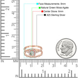 Two Piece Round Natural Stone Bridal Ring