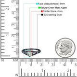 Round Natural Stone Leaf Vintage Style Ring