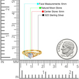 Round Natural Stone Leaf Vintage Style Ring