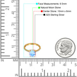 Art Deco Oval Natural Stone Wedding Ring