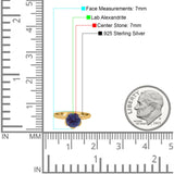 Floral Round Natural Stone Solitaire Ring