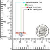 Floral Round Natural Stone Solitaire Ring