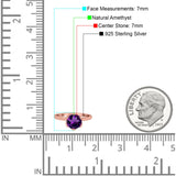 Floral Round Natural Stone Solitaire Ring