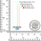 Floral Round Natural Stone Solitaire Ring