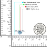 Floral Round Natural Stone Solitaire Ring