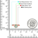 Floral Round Natural Stone Solitaire Ring