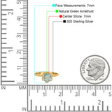 Floral Round Natural Stone Solitaire Ring