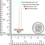 Floral Round Natural Stone Solitaire Ring