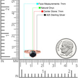 Floral Round Natural Stone Solitaire Ring