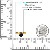 Floral Round Natural Stone Solitaire Ring