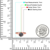 Floral Round Natural Stone Solitaire Ring