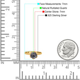 Floral Round Natural Stone Solitaire Ring