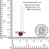 Floral Round Natural Stone Solitaire Ring