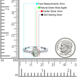 Art Deco Round Natural Stone Wedding Ring