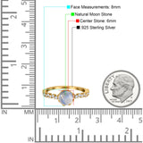 Art Deco Round Natural Stone Wedding Ring