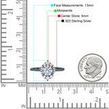 Art Deco Round Natural Stone Halo Ring