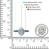 Art Deco Round Natural Stone Halo Ring