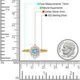 Art Deco Round Natural Stone Halo Ring