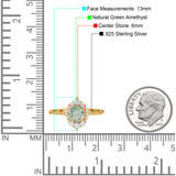 Art Deco Round Natural Stone Halo Ring