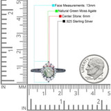 Art Deco Round Natural Stone Halo Ring