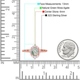 Art Deco Round Natural Stone Halo Ring