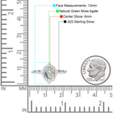 Art Deco Round Natural Stone Halo Ring