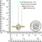 Art Deco Round Natural Stone Halo Ring