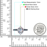 Art Deco Round Natural Stone Halo Ring