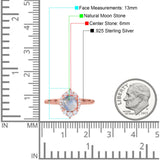 Art Deco Round Natural Stone Halo Ring