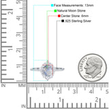 Art Deco Round Natural Stone Halo Ring