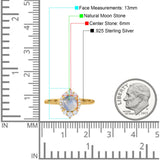 Art Deco Round Natural Stone Halo Ring