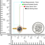 Art Deco Round Natural Stone Halo Ring