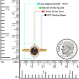 Art Deco Round Natural Stone Halo Ring