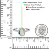 Art Deco Oval Natural Stone Halo Ring