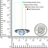 Oval Natural Stone Three Stone Ring